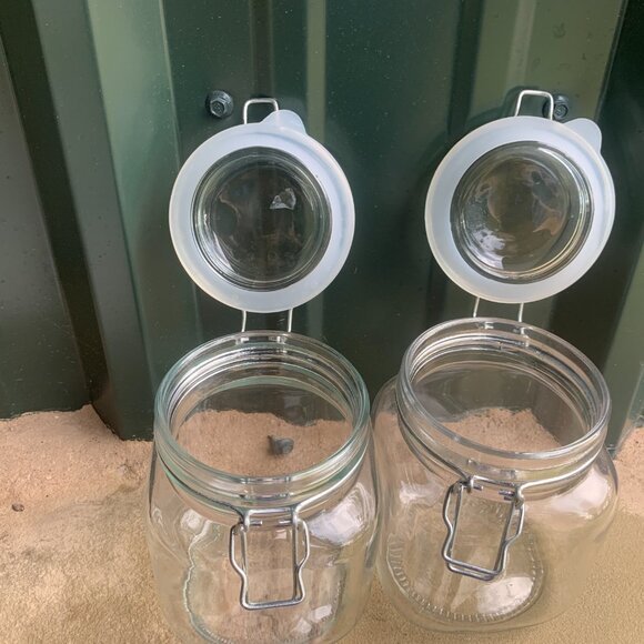 JARS - 2 airtight 32oz hermetic Glass Jars hinged wire Lid Kitchen Arts & Crafts - Picture 7 of 16